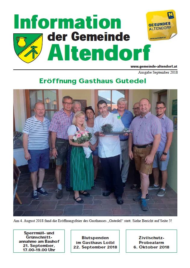 Gemeindezeitung Altendorf September 2018
