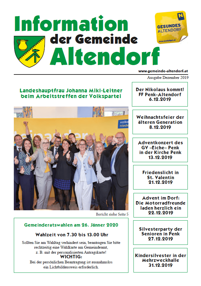 Gemeindezeitung Altendorf Dezember 2019