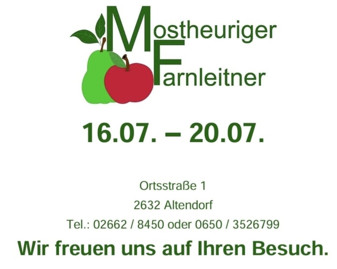 Ausgs`teckt is beim Mostheurigen der Fam. Farnleitner