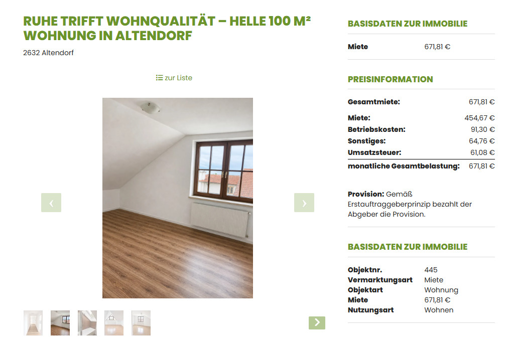 Wohnung zu vermieten
