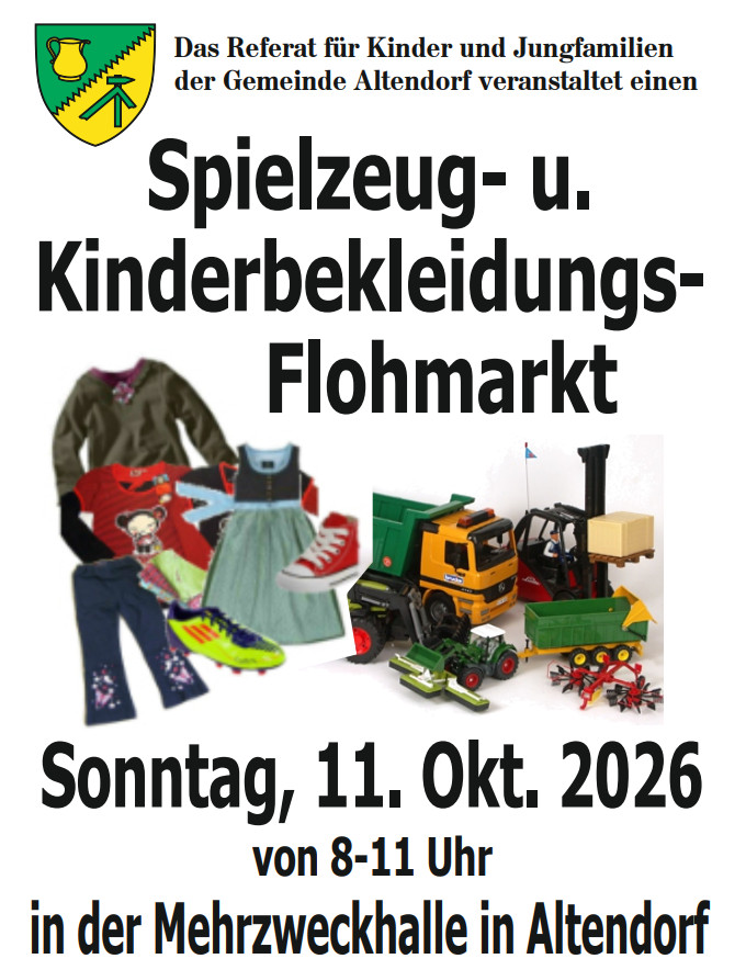 Flohmarkt für Kinderartikel am 11. Oktober 2026