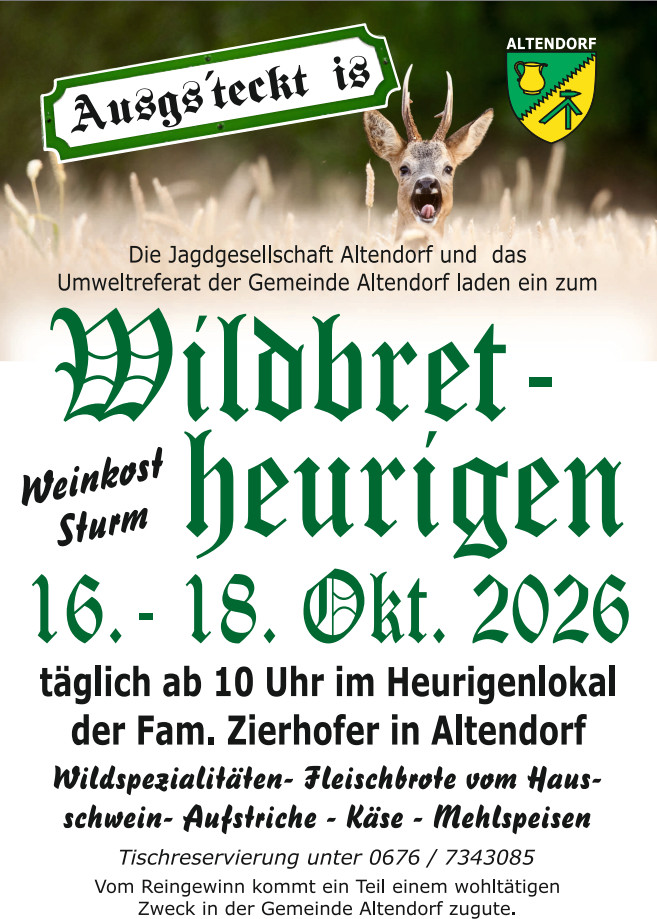 Wildbretheurigen der Jagdgesellschaft Altendorf